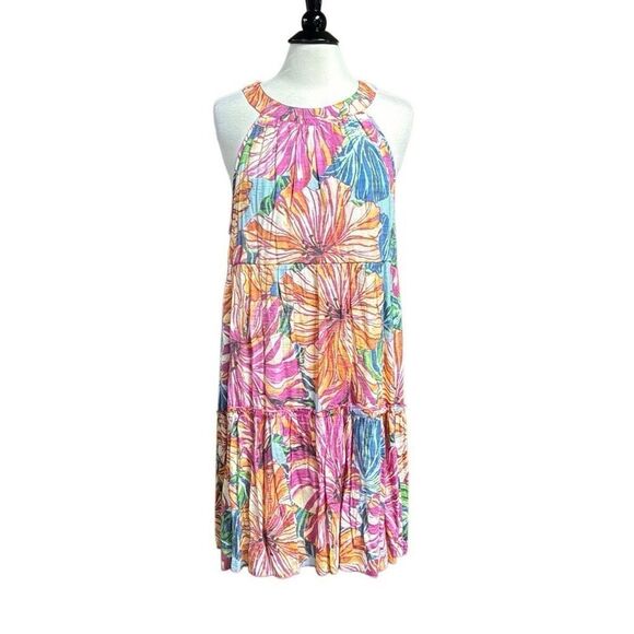 Mlle Gabrielle Women’s Floral Halter Dress Size XL NEW - Picture 1 of 6